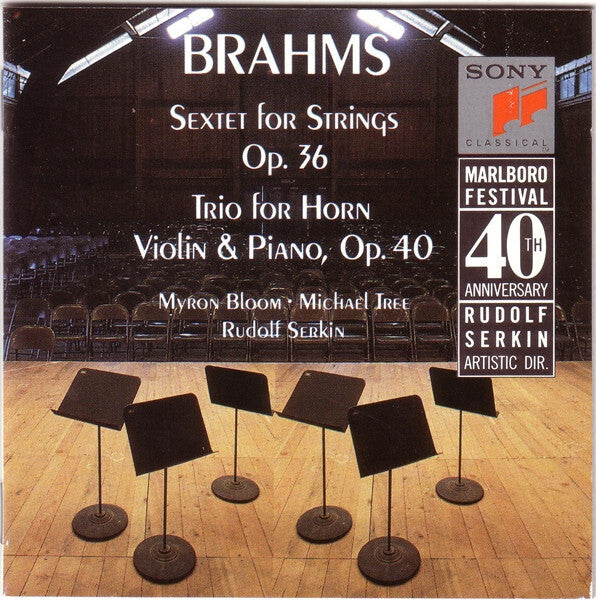 Brahms* / Myron Bloom ? Michael Tree, Rudolf Serkin - Sextet For Strings Op. 36 ? Trio For Horn, Violin & Piano, Op. 40 - Brahms, Rudolf Serkin, Myron Bloom, Michael Tree - CD