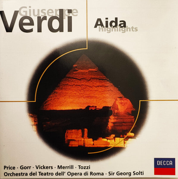Verdi*, Orchestra Del Teatro Dell'Opera Di Roma, Solti*, Price*, Gorr*, Vickers*, Merrill* - Aida - Highlights - Verdi, Orchestra Del Teatro Dell'Opéra Di Roma, Solti, Merrill, Gorr, Price, Vickers - CD