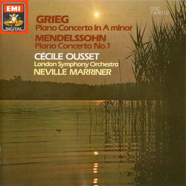 Grieg*, Mendelssohn*, Cécile Ousset, Neville Marriner*, London Symphony Orchestra - Piano Concerto In A Minor / Piano Concerto No. 1 - Mendelssohn, GRIEG, London Symphony Orchestra, Neville Marriner, Cécile Ousset - CD