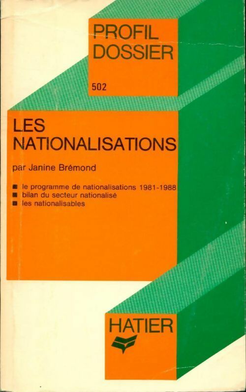 Livrenpoche : Les nationalisations - Janine Brémond - Livre