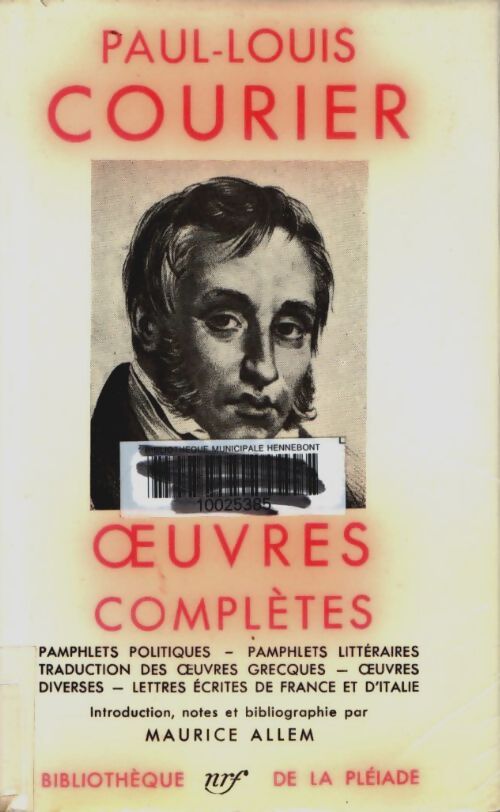 Livrenpoche : Oeuvres complètes - Paul-Louis Courier - Livre