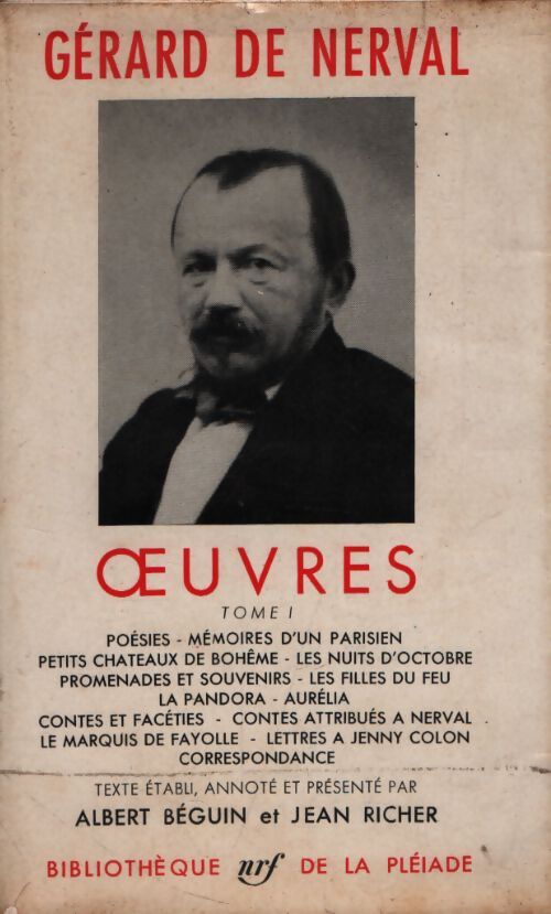Oeuvres complètes Tome I - Gérard De Nerval - Livre
