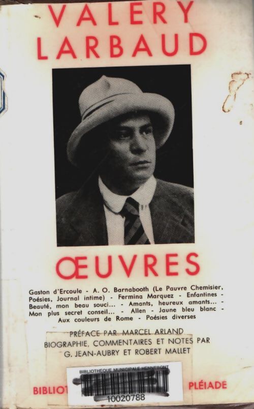 Livrenpoche : Oeuvres - Valery Larbaud - Livre