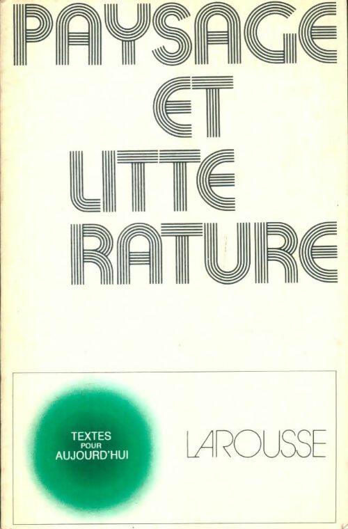 Livrenpoche : Paysage et littérature - Jean-Pierre Balpe - Livre