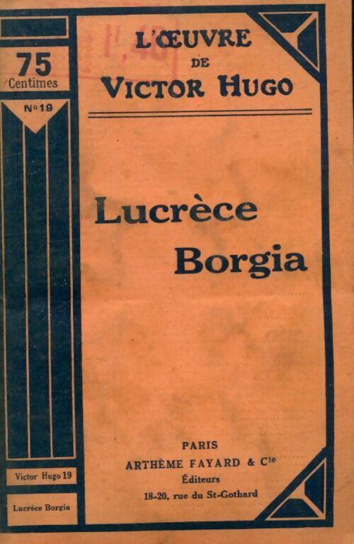 Livrenpoche : Lucrèce Borgia - Victor Hugo - Livre
