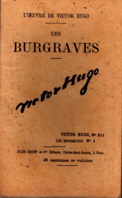 Livrenpoche : Les burgraves Tome I - Victor Hugo - Livre