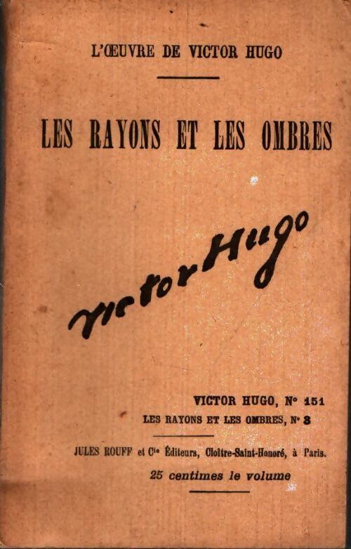 Livrenpoche : Les rayons et les ombres Tome III - Victor Hugo - Livre