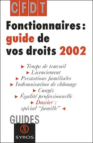 Livrenpoche : Fonctionnaires : guide de vos droits 2002 - CFDT - Livre