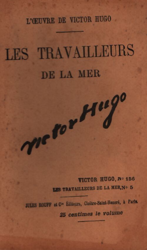 Les travailleurs de la mer Tome V - Victor Hugo - Livre