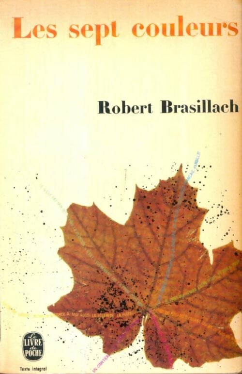 Livrenpoche : Les sept couleurs - Robert Brasillach - Livre