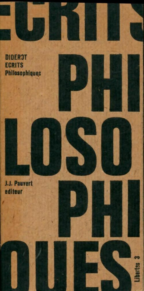 Livrenpoche : Ecrits philosophiques - Denis Diderot - Livre