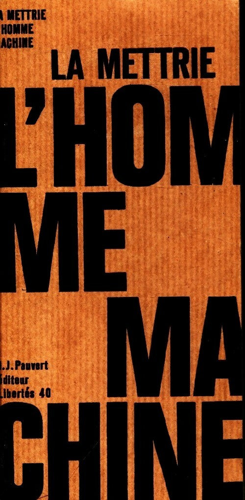 L'homme-machine - Julien Offray De La Mettrie - Livre