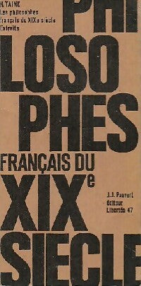 Livrenpoche : Les philosophes français du XIXe siècle (extraits) - Hippolyte Taine - Livre