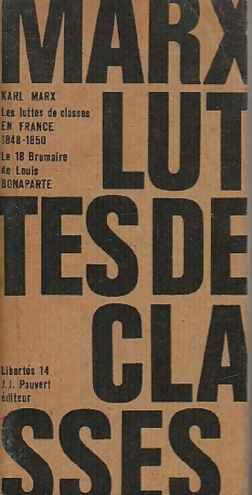 Livrenpoche : Les luttes de classes en France (1848-1850) - Karl Marx - Livre
