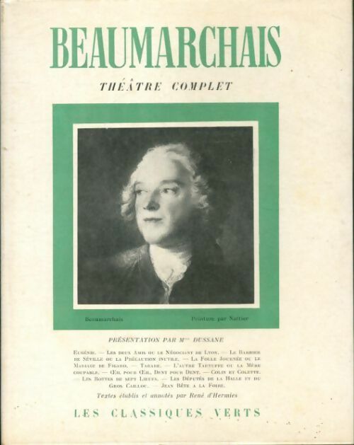 Théâtre complet - Beaumarchais -  Les classiques verts - Livre