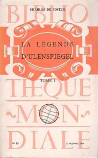 La légende d'Ulenspiegel Tome I - Charles De Coster - Livre