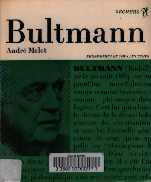 Bultmann - André Malet - Livre