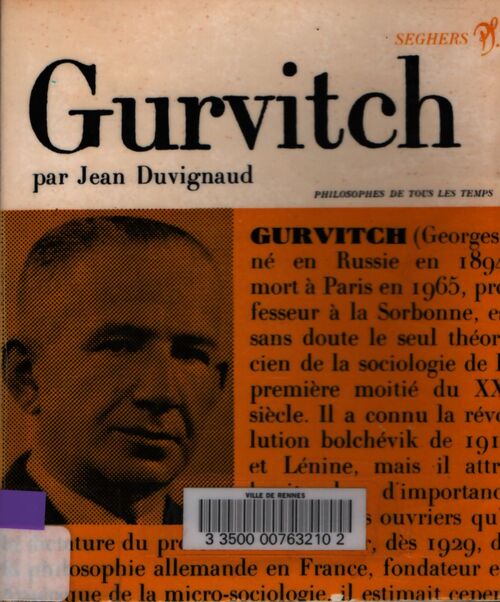 Gurvitch - Jean Duvignaud - Livre