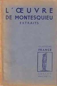 L'oeuvre de Montesquieu - Charles De Montesquieu - Livre