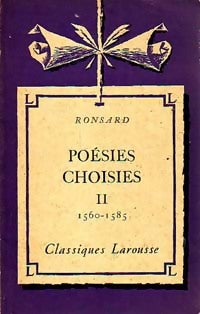 Livrenpoche : Poésies choisies Tome II - Pierre De Ronsard - Livre