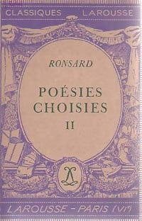 Livrenpoche : Poésies choisies Tome II - Pierre De Ronsard - Livre
