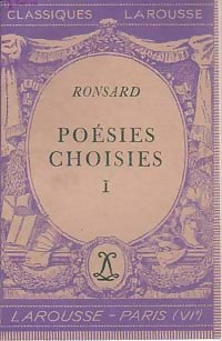 Livrenpoche : Poésies choisies - Pierre De Ronsard - Livre