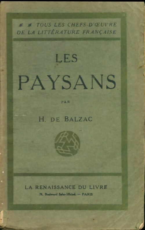 Les paysans - Honoré De Balzac - Livre