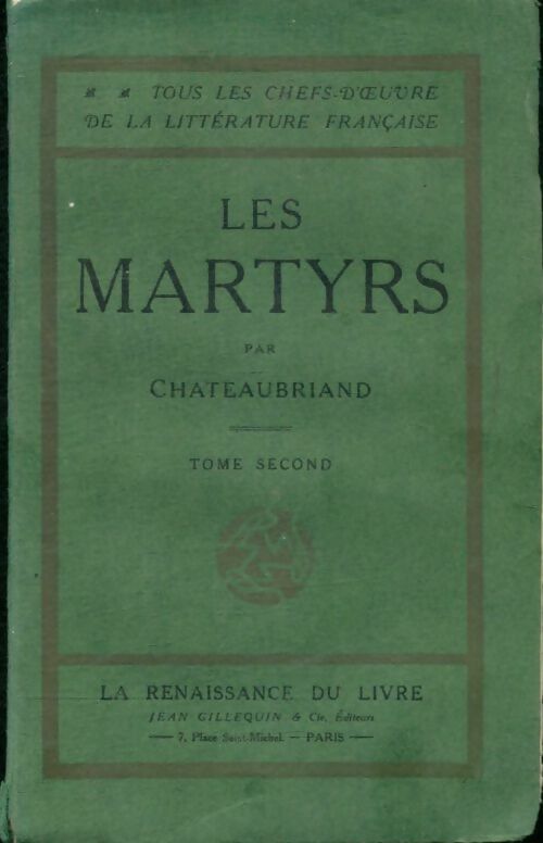 Livrenpoche : Les martyrs Tome I - François René Chateaubriand - Livre