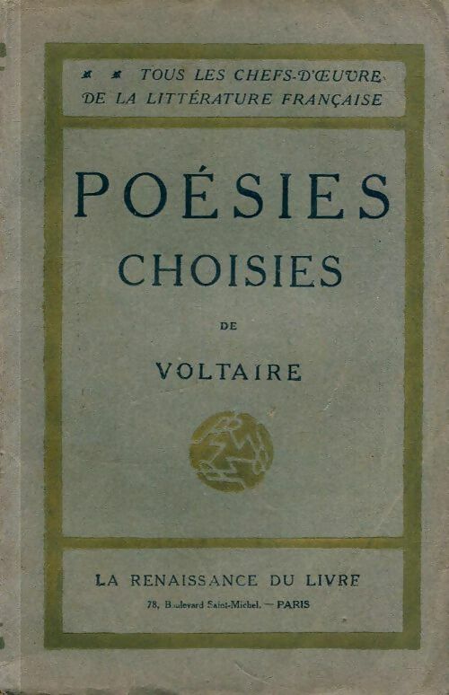 Livrenpoche : Poésies choisies - Voltaire - Livre