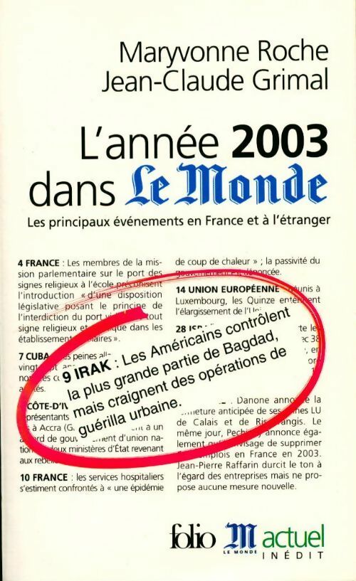Livrenpoche : L'année 2003 dans Le Monde - Maryvonne Roche, Jean-Claude Grimal - Livre
