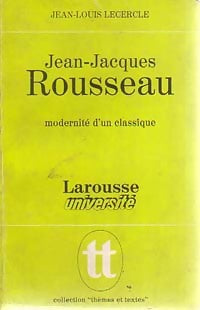Livrenpoche : Jean-Jacques Rousseau - Jean-Louis Lecercle - Livre