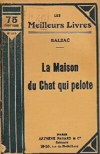 Livrenpoche : La maison du chat-qui-pelote / Le bal de Sceaux / La vendetta - Honoré De Balzac - Livre