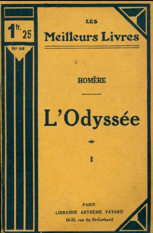 Livrenpoche : L'odyssée Tome I - Homère - Livre