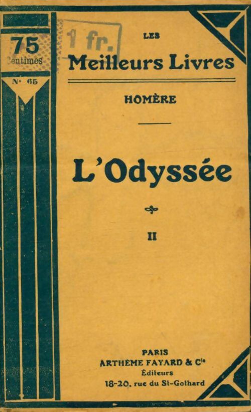 Livrenpoche : L'odyssée Tome II - Homère - Livre