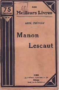 Livrenpoche : Manon Lescaut - Abbé Prévost - Livre