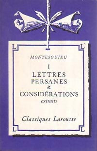Livrenpoche : Lettres persanes / considérations (extraits) - Charles De Montesquieu - Livre