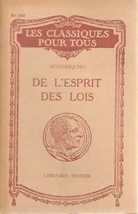 Livrenpoche : De l'esprit des lois - Charles De Montesquieu - Livre
