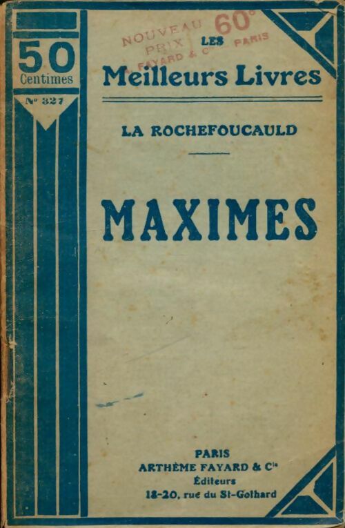 Livrenpoche : Maximes - François De la Rochefoucauld - Livre