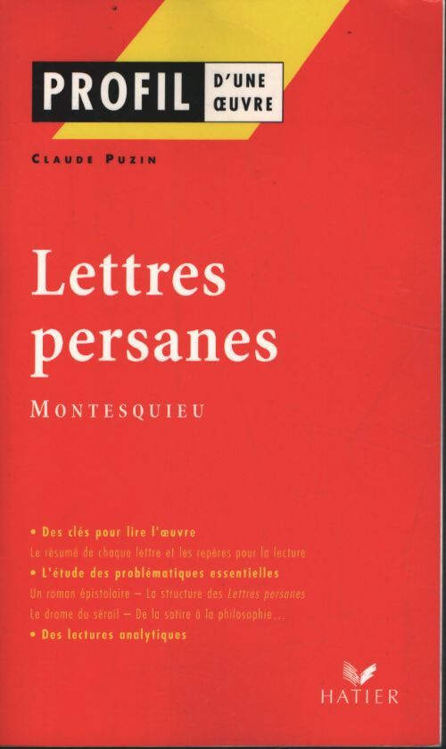 Lettres persanes, Montesquieu - Claude Puzin - Livre