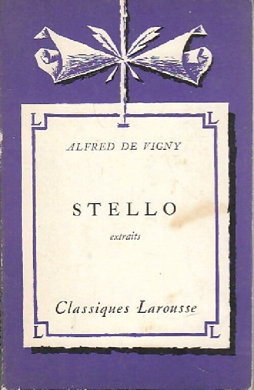 Livrenpoche : Stello (extraits) - Alfred De Vigny - Livre