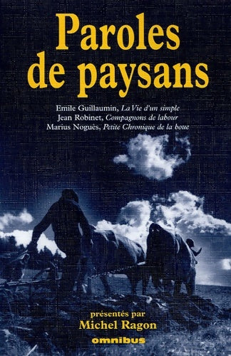Livrenpoche : Paroles de paysans - Michel Ragon - Livre
