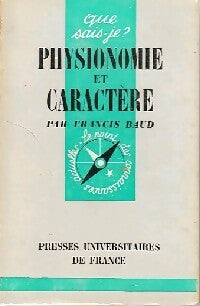 Livrenpoche : Physionomie et caractère - Francis Baud - Livre