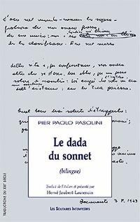 Le dada du sonnet - Pier Paolo Pasolini - Livre