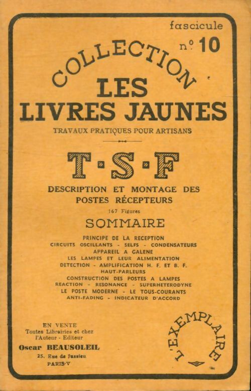 Livrenpoche : T.S.F. - Oscar Beausoleil - Livre