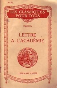 Livrenpoche : Lettre à l'académie - François Fénelon - Livre