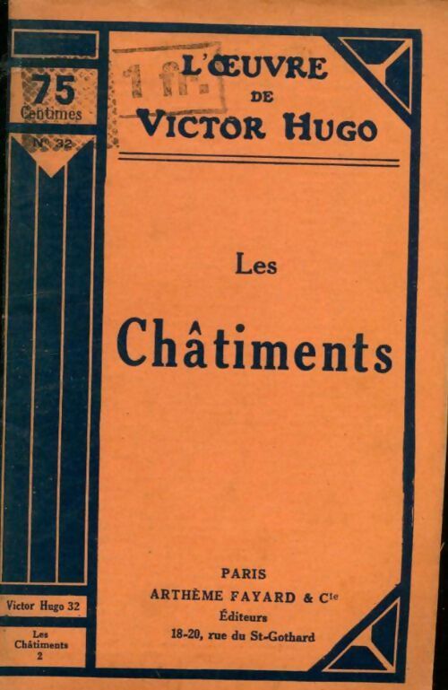 Les châtiments Tome II - Victor Hugo -  L'oeuvre de Victor Hugo - Livre