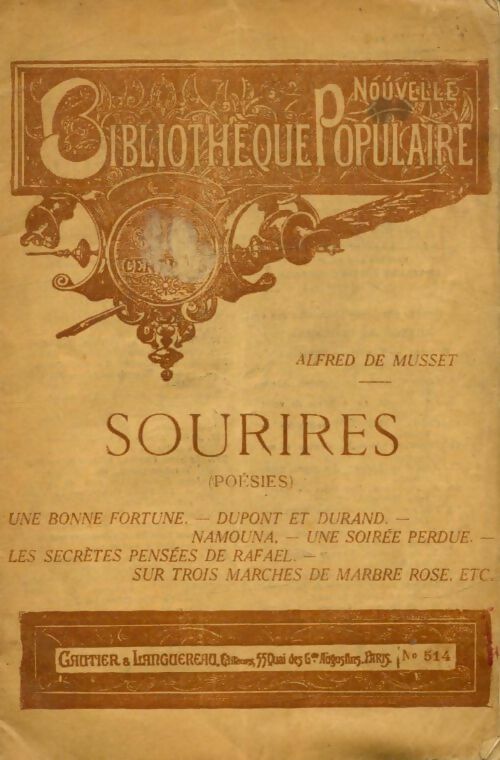 Livrenpoche : Sourires - Alfred De Musset - Livre