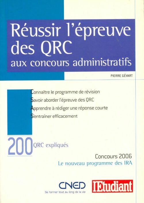Livrenpoche : Réussir l'épreuve des QRC aux concours administratifs - Inconnu - Livre