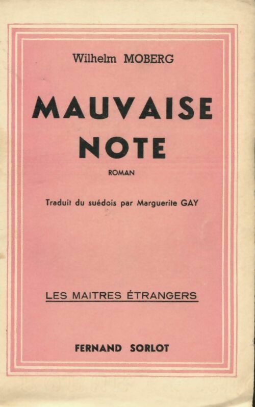 Livrenpoche : Mauvaise note - Wilhelm Moberg - Livre