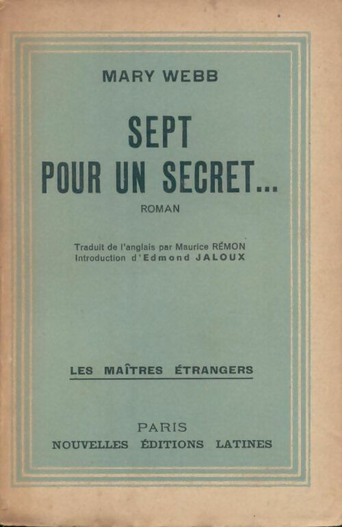 Livrenpoche : Sept pour un secret - Mary Webb - Livre
